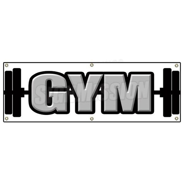 Signmission GYM BANNER SIGN gymnasium workout health club exercise elliptical weights B-72 Gym - main